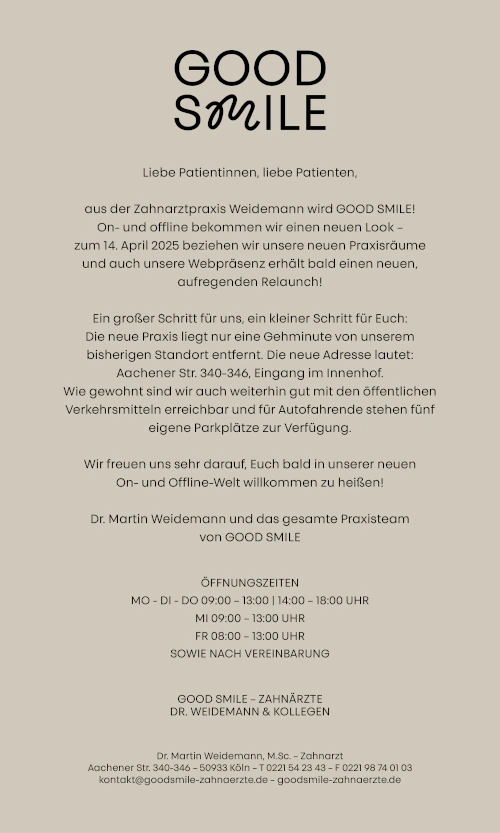 Das Bilder informiert mit viel Text über eine Umfirmierung.